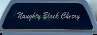 Naughty Black Cherry Car or Truck Window Decal Sticker (Telegrey)