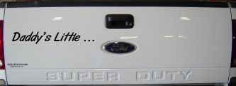 Daddys Little Car or Truck Window Decal Sticker (Black)