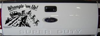 CUSTOMER SPECIAL REQUEST WRANGLE Car Truck Vinyl Window Decal Sticker (Black)