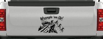 CUSTOMER SPECIAL REQUEST WRANGLE Car Truck Vinyl Window Decal Sticker (Black)