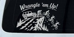 CUSTOMER SPECIAL REQUEST WRANGLE Car Truck Vinyl Window Decal Sticker (Light Gray)