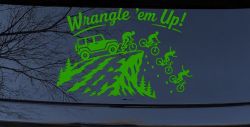 CUSTOMER SPECIAL REQUEST WRANGLE Car Truck Vinyl Window Decal Sticker (Lime)