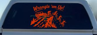 CUSTOMER SPECIAL REQUEST WRANGLE Car Truck Vinyl Window Decal Sticker (Orange Red)