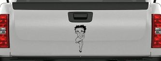 Betty Boop Hands Together Lady Biker Cartoons Car or Truck Window Decal Sticker (Black)