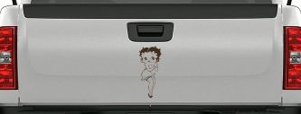 Betty Boop Hands Together Lady Biker Cartoons Car or Truck Window Decal Sticker (Brown)