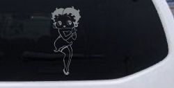 Betty Boop Hands Together Lady Biker Cartoons Car or Truck Window Decal Sticker (Telegrey)