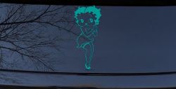 Betty Boop Hands Together Lady Biker Cartoons Car or Truck Window Decal Sticker (Turquoise)