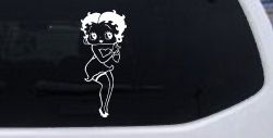 Betty Boop Hands Together Lady Biker Cartoons Car or Truck Window Decal Sticker