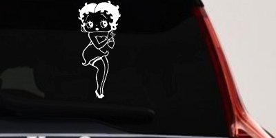 Betty Boop Biker Decal for Car Truck Windows Fun Cartoon Sticker