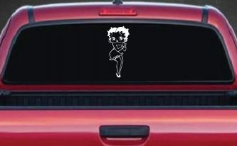 Betty Boop Hands Together Lady Biker Cartoons Car or Truck Window Decal Sticker