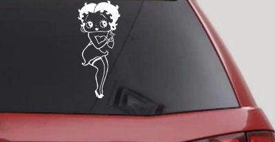 Betty Boop Biker Decal for Car Truck Windows Fun Cartoon Sticker