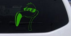Flamingo Cartoon Decal for Cars Trucks Windows Fun Vinyl Sticker (Lime)