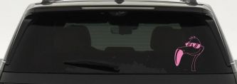 Flamingo Cartoons Car or Truck Window Decal Sticker (Pink)