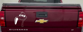 Flamingo Cartoons Car or Truck Window Decal Sticker (White)