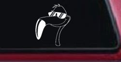 Flamingo Cartoons Car or Truck Window Decal Sticker