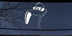 Flamingo Cartoons Car or Truck Window Decal Sticker