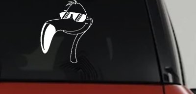Flamingo Cartoon Decal for Cars Trucks Windows Fun Vinyl Sticker