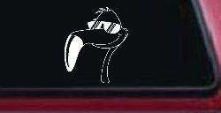Flamingo Cartoons Car or Truck Window Decal Sticker