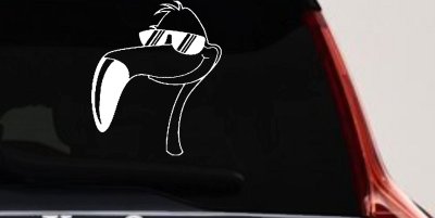 Flamingo Cartoon Decal for Cars Trucks Windows Fun Vinyl Sticker