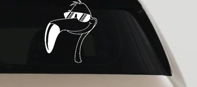 Flamingo Cartoon Decal for Cars Trucks Windows Fun Vinyl Sticker