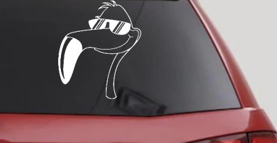 Flamingo Cartoon Decal for Cars Trucks Windows Fun Vinyl Sticker