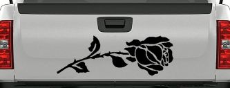 Rose Flower Car or Truck Window Decal Sticker (Matte Black)