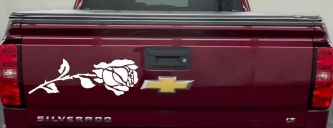 Rose Flower Car or Truck Window Decal Sticker (White)