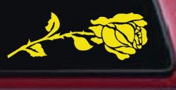 Rose Flower Car or Truck Window Decal Sticker (Yellow)