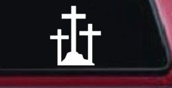 Three Crosses Christian Car or Truck Window Decal Sticker