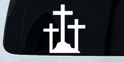 Three Crosses Christian Car or Truck Window Decal Sticker
