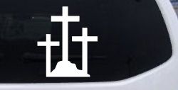 Three Crosses Christian Car or Truck Window Decal Sticker