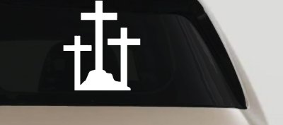 Three Crosses Christian Car or Truck Window Vinyl Decal Sticker