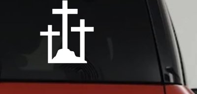Three Crosses Christian Car or Truck Window Vinyl Decal Sticker