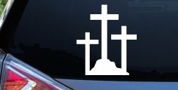 Three Crosses Christian Car or Truck Window Decal Sticker