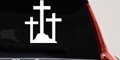 Three Crosses Christian Car or Truck Window Vinyl Decal Sticker