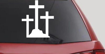 Three Crosses Christian Car or Truck Window Vinyl Decal Sticker