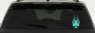 Flaming Spade Biker Car or Truck Window Decal Sticker (Mint)