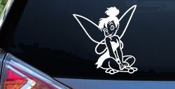 Tinkerbell Tinker Bell Sitting Fairy Tale Cartoons Car or Truck Window Decal Sticker