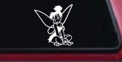 Tinkerbell Tinker Bell Sitting Fairy Tale Cartoons Car or Truck Window Decal Sticker