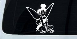 Tinkerbell Tinker Bell Sitting Fairy Tale Cartoons Car or Truck Window Decal Sticker