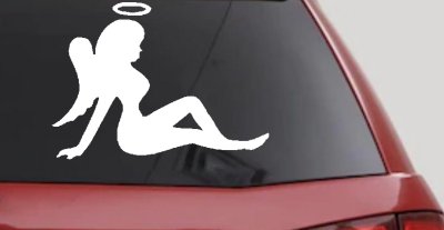 Mud Flap Women Angel with Halo Car or Truck Window Vinyl Decal Sticker