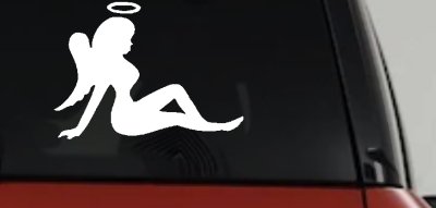 Mud Flap Women Angel with Halo Car or Truck Window Vinyl Decal Sticker