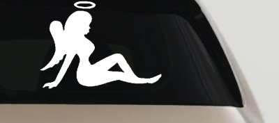 Mud Flap Women Angel with Halo Car or Truck Window Vinyl Decal Sticker