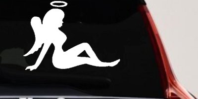 Mud Flap Women Angel with Halo Car or Truck Window Vinyl Decal Sticker