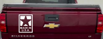 Made In the USA Patriotic Car or Truck Window Decal Sticker (White)
