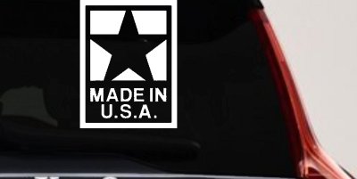 Made In the USA Patriotic Car or Truck Window Vinyl Decal Sticker