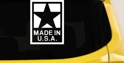Made In the USA Patriotic Car or Truck Window Vinyl Decal Sticker