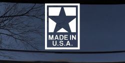 Made In the USA Patriotic Car or Truck Window Decal Sticker