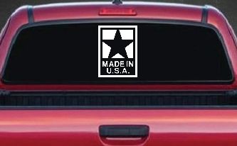 Made In the USA Patriotic Car or Truck Window Decal Sticker
