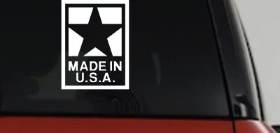 Made In the USA Patriotic Car or Truck Window Vinyl Decal Sticker